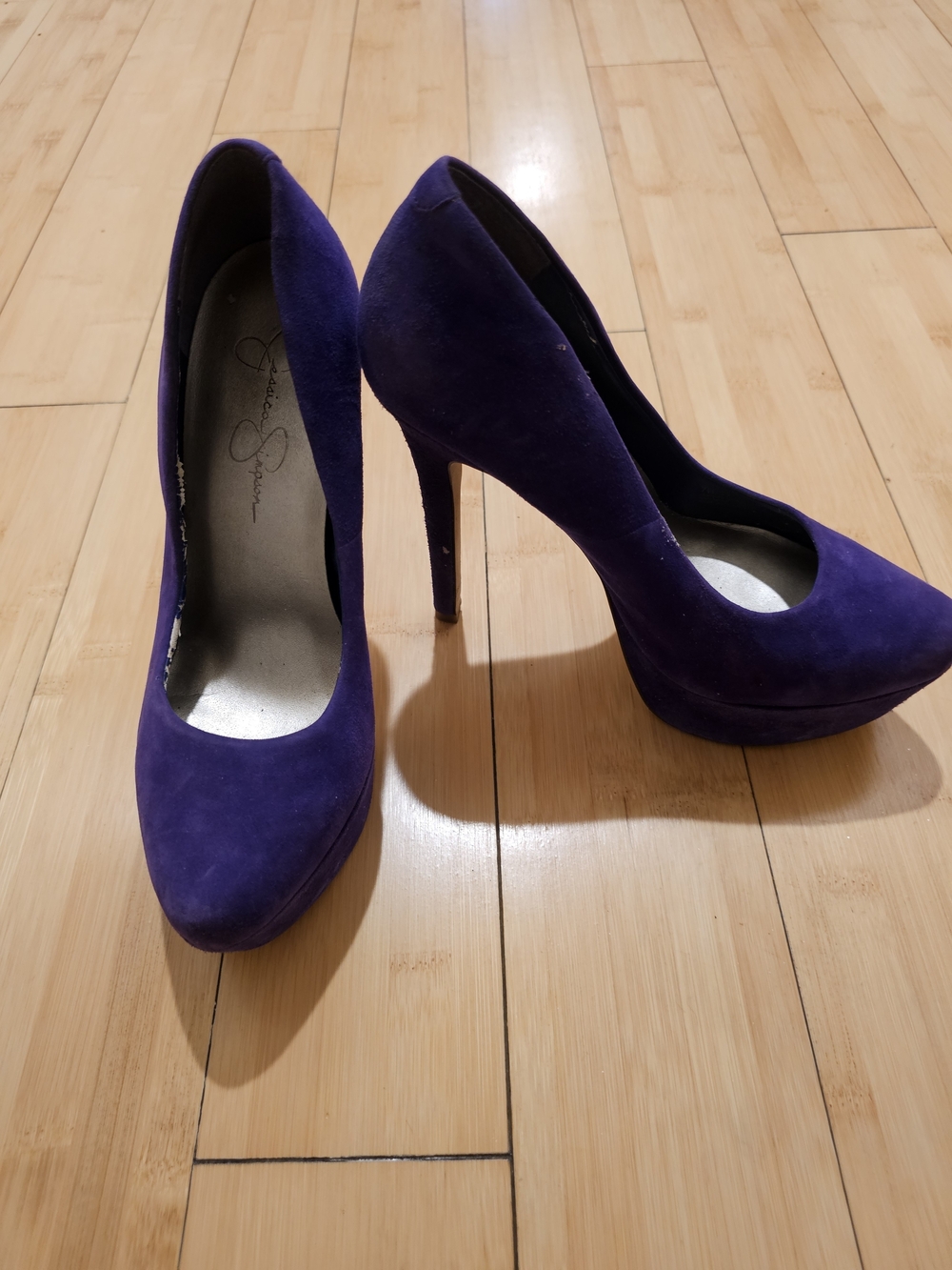 Jessica Simpson Purple Suede Platform Stiletto Pumps